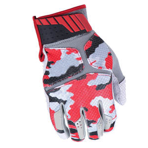 Gants de baseball camouflage rouge avec fermeture auto-agrippante en polyester respirant, unisexe adulte, main droite - Product Image 1