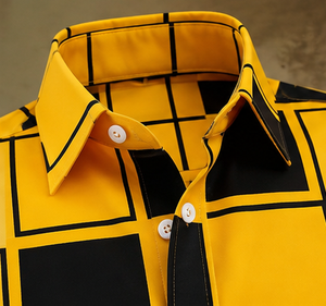 เสื้อเชิ้ตแขนสั้นผู้ชายแบบลำลอง ปกคอพับ เสื้อเชิ้ตฤดูร้อน - Product Image 1