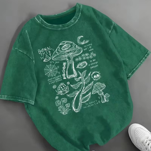 T-shirt à imprimé graphique tendance, décontracté, manches courtes, style vintage, unisexe, streetwear, été, coton, fournisseur OEM - Product Image 1