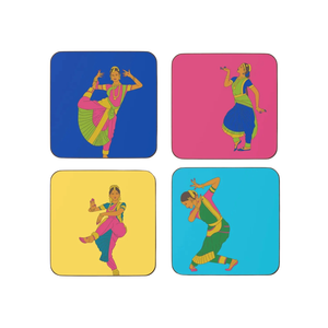 Handmade MDF Lacquered Colorful Diwali <b>Coasters</b> Set <b>Heat</b> Resistant Cup Mat Festival Gift Home Decoration Tableware Modern Carton - Product Image 1