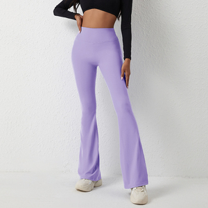 High Waisted <b>Flare</b> Yoga Pants Women Stretch <b>Leggings</b> Bootcut <b>Gym</b> Trousers Quick Dry Full Length Activewear 1 Piece Front Logo - Product Image 5