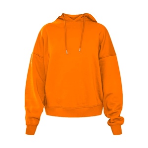 Sudadera con capucha extragrande de felpa naranja de alto gramaje, con hombros caídos, estilo casual, lisa, de algodón, para streetwear - Product Image 1