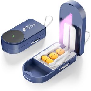 Tagliapillole Pro U LED con Luce di Stato, Lame Regolabili 3-25mm per Compresse Piccole e Grandi, Staccabile WA per Contenitori Porta Pillole - Product Image 1