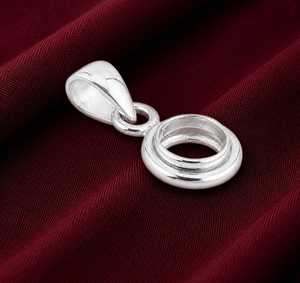 925 Sterling Silver Pendant Bail Connector 8mm Round Screw Clasp Bail Finding DIY Handmade Jewelry Making Semi Mount Supplies - Product Image 2