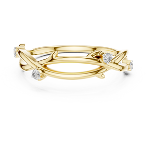 NATURES EMBRACE Parure de bagues en diamant de laboratoire, or jaune 18 carats plaqué rhodium, pierres latérales, pour femme, fiançailles, mariage, fête, cadeau - Product Image 4