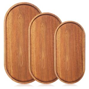 Juego de platos de madera maciza para servir, platos ecológicos de madera para servir, tabla de servir de madera para pan, fruta, decoración del hogar - Product Image 1