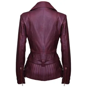 Chaqueta de cuero genuino de oveja al por mayor para mujer, estilo corto, a la moda, para primavera. - Product Image 6