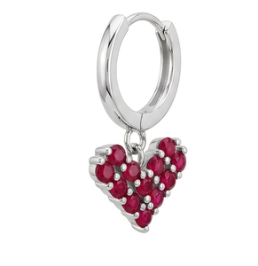 Nuevos Pendientes de Aro Románticos de Plata de Ley 925 con Baño de Rodio y Corazón con Engaste de Garra, Regalo Único y Elegante para el Día de San Valentín para Mujer - Product Image 3