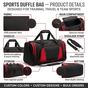 Bolsa Deportiva Rosa 600D con Correa para Hombro y Asas Superiores, Bolsas Personalizadas para Accesorios Deportivos, Precio al por Mayor - Product Image 5