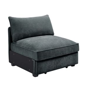 Divano Senza Braccioli in Velluto Grigio per Soggiorno - Product Image 2