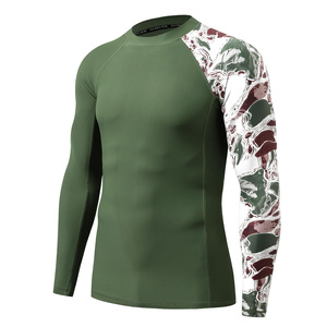 Custom Made Mens Long Sleeve Rashguard UV Protection Sublimation Swim Training <b>Shirt</b> Wholesale Factory OEM Wholesale - Product Image 4