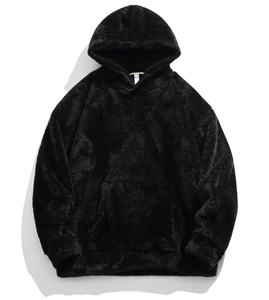 Sudadera con Capucha de Forro Polar Grueso Personalizada OEM, Corte Cuadrado, Ropa de Calle de Lujo para Invierno para Hombre, Sudadera con Capucha Bordada con Patrón Sólido - Product Image 4