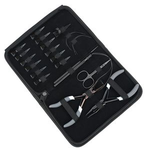 Hair Extension Tools Kit Microlinks Crimping Remover Plier <b>Tape</b> In Hook Loop Wire Parting Finger Curved Needle Mini Scissor Clip - Product Image 6