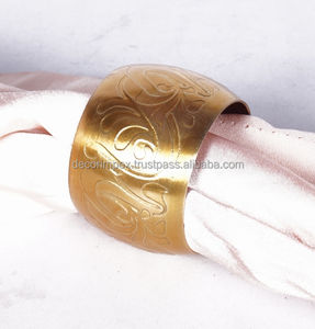 Rond de serviette New Look fabriqué à la main ronds de serviette en laiton stockés décoration de table de mariage et de fête - Product Image 4