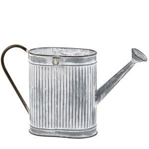Arrosoir en acier galvanisé vintage, style ferme, pot décoratif, haute qualité, pour décoration intérieure et extérieure. - Product Image 1