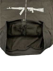 Sudadera con Capucha Negra para Hombre, con Cierre, Ribete de Piel Sintética, 100% Algodón, Forro Polar, Impresión Digital, Secado Rápido, Transpirable, Ropa Casual de Invierno - Product Image 4