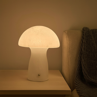 Lampe de table rechargeable champignon en verre