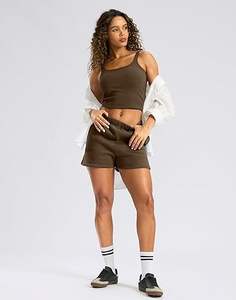 Ensemble de survêtement en molleton côtelé à col ras du cou et poignets resserrés, grande taille, personnalisable avec logo pour femme - Product Image 5