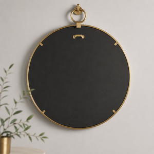Round Gold Wall <b>Mirror</b> With <b>Hanging</b> Ring Modern Decorative Bathroom Vanity <b>Mirror</b> For Living Room Bedroom Decor - Product Image 4