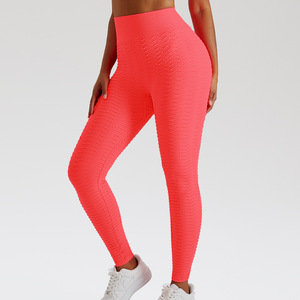 Leggings de compresión elásticos para mujer, no transparentes, con efecto tie-dye ombré, acanalados, sin costuras, con efecto fruncido, al por mayor. - Product Image 2