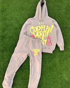 Custom Streetwear Tracksuit <b>Men</b> <b>Pullover</b> Hoodie Sweatpants Manufacturer - Product Image 5