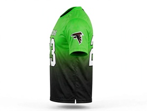 Camiseta Deportiva de Fútbol para Hombre, Degradado Verde y Negro, Manga Corta, Ropa Deportiva de Equipo, Transpirable, Secado Rápido, Impresión de Número Personalizada - Product Image 3