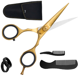 Ciseaux de coiffure 5'' en acier inoxydable avec peignes pour une coupe précise, faible MOQ, marque privée, pour le toilettage masculin - Product Image 1