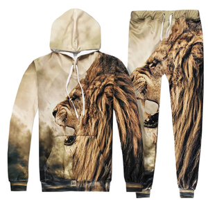 custom 3d lion printed tracksuit men blank graphics pullover hoodie and sweatpants set wholesale sublimated mens <b>jogging</b> <b>suits</b> - Product Image 5