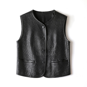 Chaleco de Piel Auténtica para Mujer a Precio Razonable, Resistente al Viento, de Alta Calidad, Personalizable, Informal, de Punto, a la Moda - Product Image 1