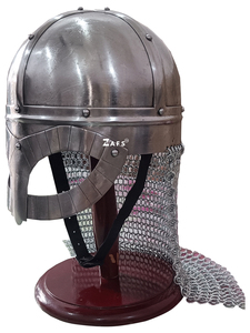 Casque Viking Fait Main avec Armure en Maille de Chaîne en Acier Doux, Casque de Guerrier pour Costume de Cosplay et Affichage Historique - Product Image 4