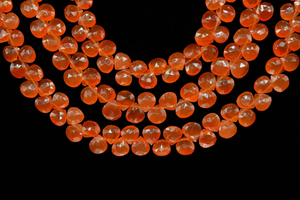 Perles à facettes en forme de coeur en cornaline naturelle 7*8mm Perles en pierre de cornaline - Product Image 3