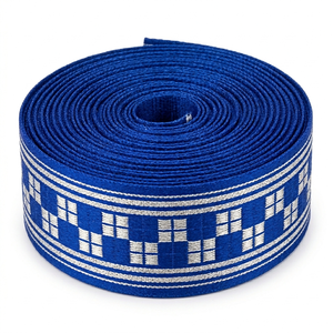 ริบบิ้นผ้าเมทัลลิกสีน้ำเงินรอยัลลายเงินขนาด 25 มม. จากนีลคามัล อินดัสทรีส์ สำหรับตกแต่งเสื้อผ้า งานฝีมือ และบรรจุภัณฑ์ - Product Image 2