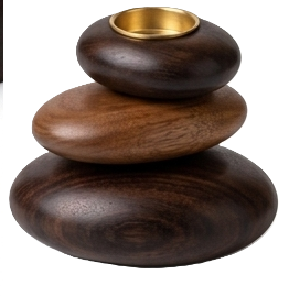 Wooden Stone <b>Bowl</b> Nesting Jar Decorative Serving <b>Bowl</b> Set for Home Dining Table Customised Size Shape Dark Brown A.b <b>Metal</b> - Product Image 1