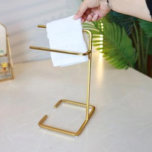 Towel Stand for Bathroom & Kitchen <b>Freestanding</b> Double <b>Bar</b> Hand Towel Holder Rust Resistant Metal Towel Rack - Product Image 4