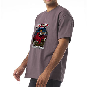 High Quality <b>Men's</b> Streetwear T-<b>Shirt</b> 100% Cotton Seamless Regular <b>Silk</b> Screen Printing Breathable Eco-Friendly 220g - Product Image 2