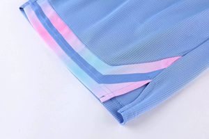Men's Blue Gradient Mesh Basketball Shorts Drawstring Closure Breathable Regular Fit Summer Sportwear Adult Size - Product Image 3