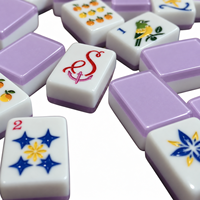 Ensemble de Mahjong Américain Violet avec 160 tuiles en acrylique et motifs décoratifs pour tables de Mahjong à domicile