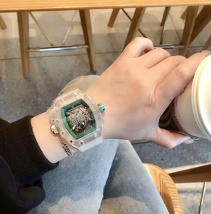 Montre mécanique pour homme de luxe, haute qualité, tourbillon, design ajouré, boîtier transparent en cristal, verre saphir, cadeau, mode - Product Image 3