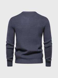 เสื้อสเวตเตอร์คอกลมลายเคเบิ้ลสำหรับผู้ชาย ดีไซน์ทันสมัยและอบอุ่น ผลิตจากผ้าฝ้ายถัก เหมาะสำหรับฤดูใบไม้ร่วง/ฤดูหนาว มีไซส์พลัสไซส์ให้เลือกหลายขนาด - Product Image 2