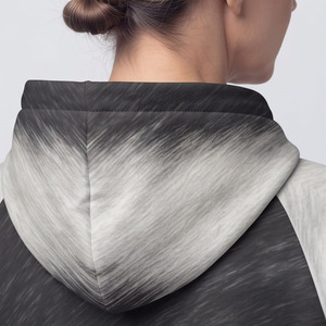 Hoodie en cuir de vache véritable pour femme, fermeture éclair, avec poches latérales - Product Image 5