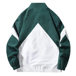 Veste de survêtement unisexe coupe-vent d'hiver personnalisée avec logo, respirante, imperméable, en polyester, col montant, fermeture éclair, à rayures et pois, vente en gros - Product Image 3
