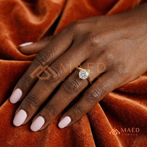 14K Yellow Gold Chevron <b>Solitaire</b> <b>Ring</b> – Modernist Wishbone Engagement Band Yellow Gold Over <b>Silver</b> Round Cut V-<b>Ring</b> - Product Image 4