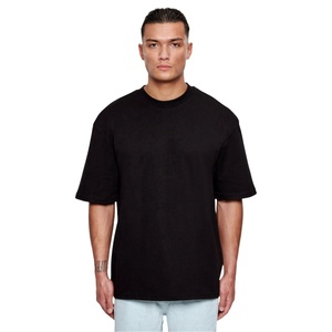 Camiseta de Algodón Negra Extra Grande Personalizada para Hombre, Cuello Redondo, Manga Corta, Estilo Casual, Tejido Jersey, Largo Regular - Product Image 1