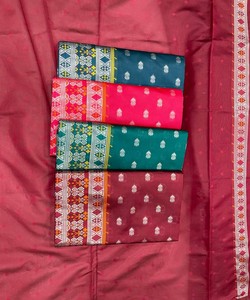 Sari tradicional de seda azul con borde plateado y estampado floral para mujer, ropa étnica india, estilo casual, para todas las estaciones - Product Image 4