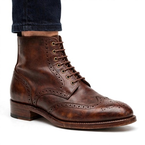 Bottes Chukka en cuir véritable marron pour homme, de qualité supérieure, à lacets, bout pointu, couleur unie, pour toutes les saisons, de BD - Product Image 6