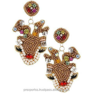 Handmade Pearl Beaded Christmas Ornament Earrings Holiday <b>Tree</b> Drop Earrings Festive Fashion Jewelry for Women Party Gift - Product Image 3