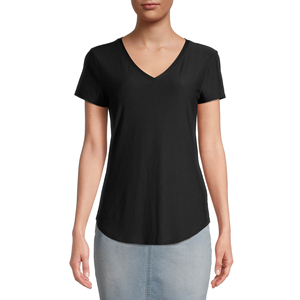 Camiseta de Manga Corta con Cuello en V para Mujer, 100% Algodón, Logotipo Personalizado, Impresión en Serigrafía, Corte Regular, Estilo Urbano, Secado Rápido, Alta Calidad OEM - Product Image 2