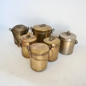 Vintage Brass Kitchenware Oil Pot Bharni Handcrafted <b>Antique</b> Storage Container Traditional Indian Console Coffee Table Decor - Product Image 1