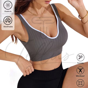 Sujetador Deportivo de Alta Sujeción para Mujer, Diseño Superior, para Yoga y Running, Tallas Grandes, Logotipo Frontal, Spandex/Nylon, Ropa Casual - Product Image 4