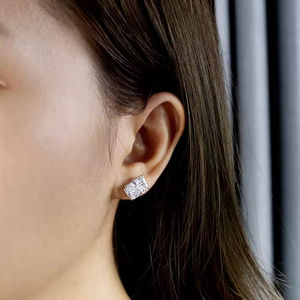 Eco Friendly Lab Made Diamond Hoop <b>Earrings</b> Stylish Modern Design <b>Fine</b> Jewelry for Women Everyday Wear Available For Sale - Product Image 2
